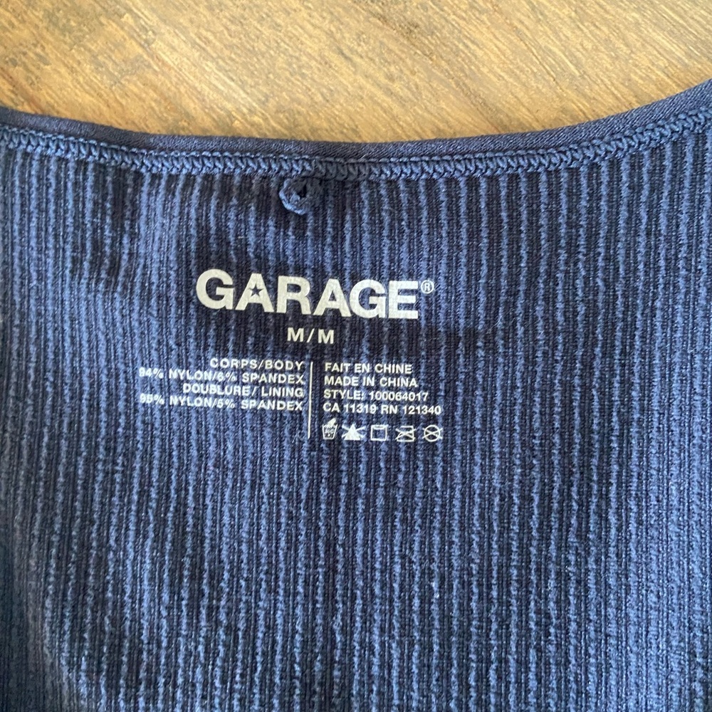 Garage Deep Blue Ribbed Crop Top - Picture 3 of 3